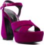 Sergio Rossi 140mm velvet platform sandals Purple - Thumbnail 2