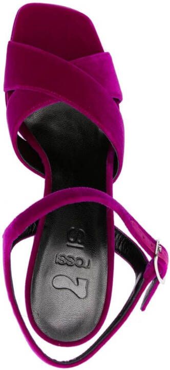 Sergio Rossi 140mm velvet platform sandals Purple