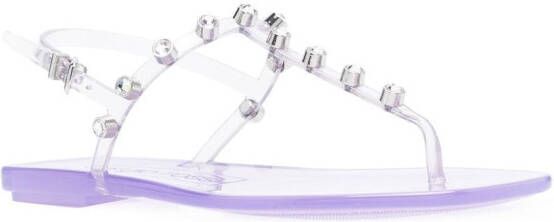 Sergio Rossi 15mm crystal-embellished open-toe sandals Purple