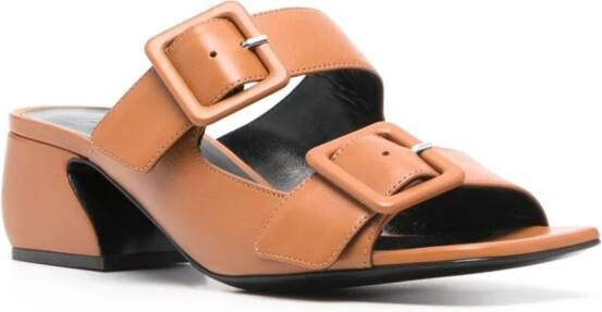 Sergio Rossi 50mm leather mules Brown