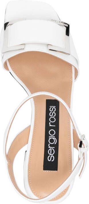 Sergio Rossi 55mm plaque-detail sandals White