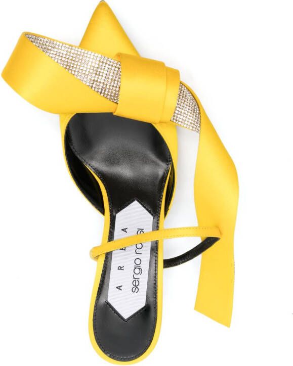 Sergio Rossi 60mm oversize-bow leather mules Yellow