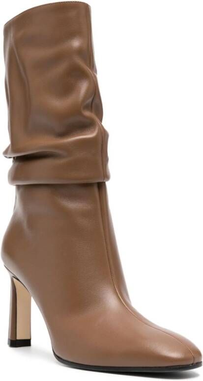 Sergio Rossi 80mm ankle-length leather boots Brown