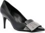 Sergio Rossi 80mm crystal-embellished leather pumps Black - Thumbnail 2