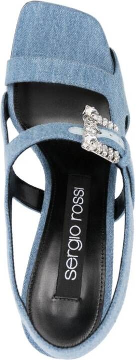 Sergio Rossi 90mm denim sandals Blue