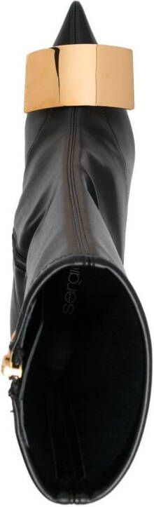Sergio Rossi 90mm leather heeled boots Black