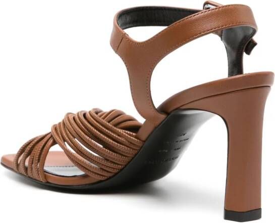 Sergio Rossi Akida 80mm twisted sandals Brown
