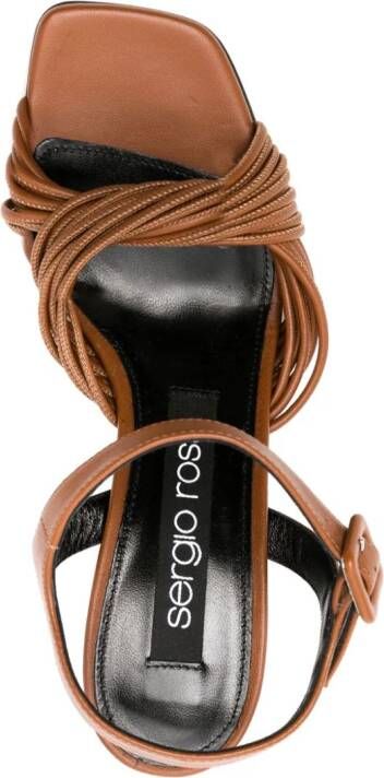 Sergio Rossi Akida 80mm twisted sandals Brown
