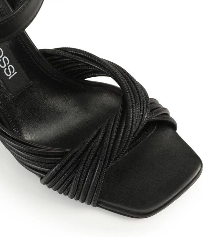 Sergio Rossi Akida twist-detailed leather sandals Black