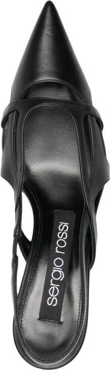 Sergio Rossi Aracne 65mm leather slingback pumps Black