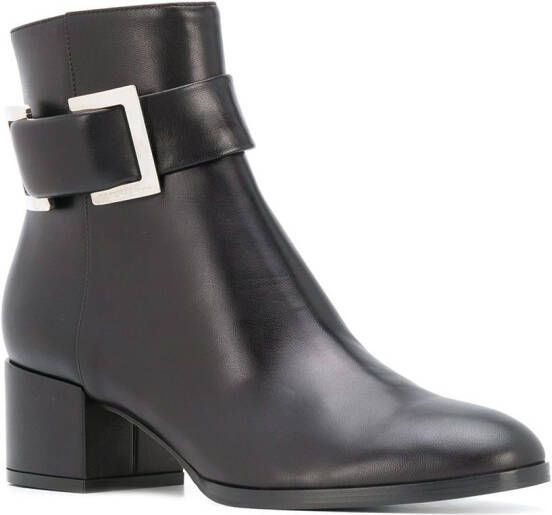 Sergio Rossi buckle ankle boots Black