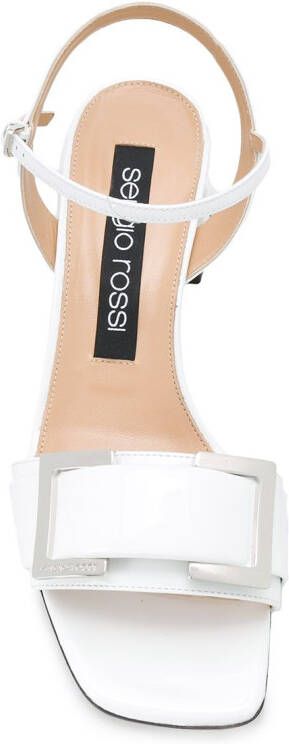 Sergio Rossi buckle detail chunky-heel sandals White
