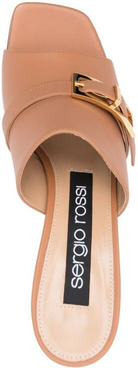 Sergio Rossi buckle-detail leather mules Neutrals