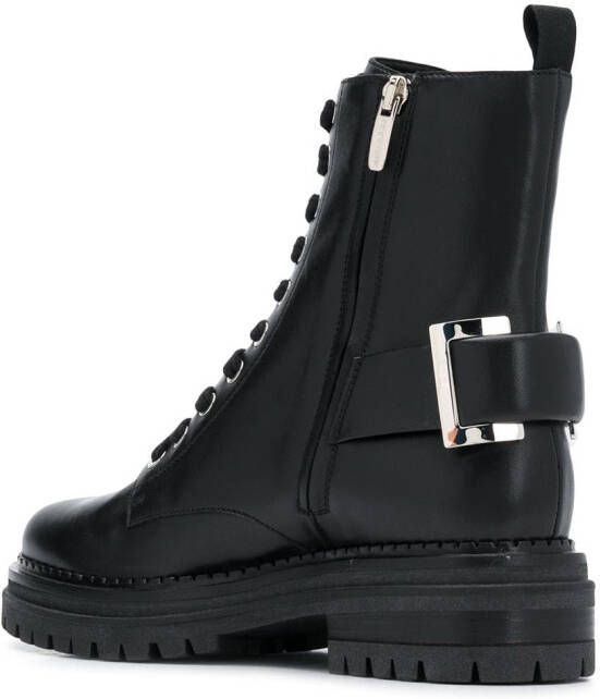 Sergio Rossi buckle-embellished combat boots Black