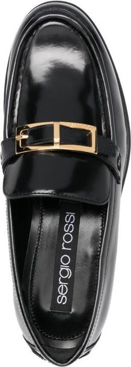 Sergio Rossi buckled leather moccasin loafers Black