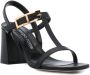 Sergio Rossi buckled T-bar leather sandals Black - Thumbnail 2