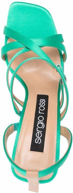 Sergio Rossi cross-strap slingback sandals Green