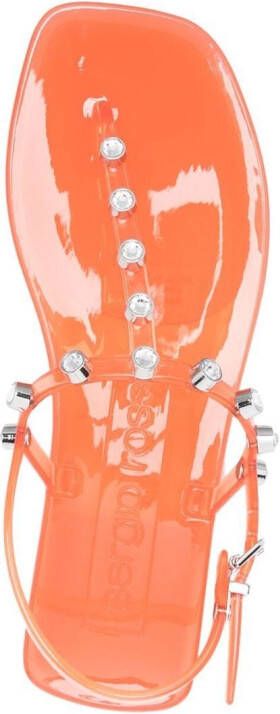 Sergio Rossi crystal-embellished 15mm sandals Orange