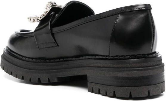 Sergio Rossi crystal embellished chunky-sole loafers Black