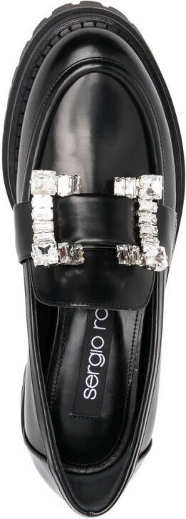 Sergio Rossi crystal embellished chunky-sole loafers Black