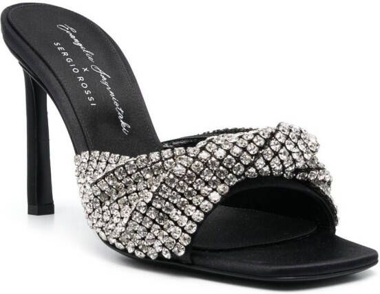 Sergio Rossi Evangelie 95mm crystal-embellished sandals Black