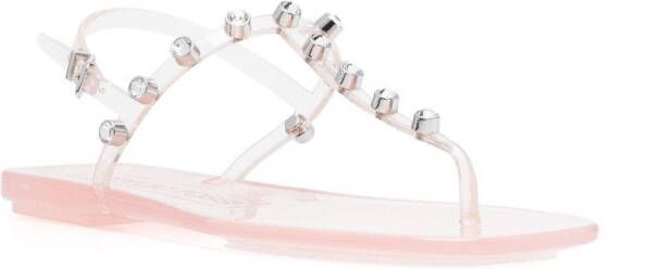 Sergio Rossi crystal-embellished thong sandals Pink