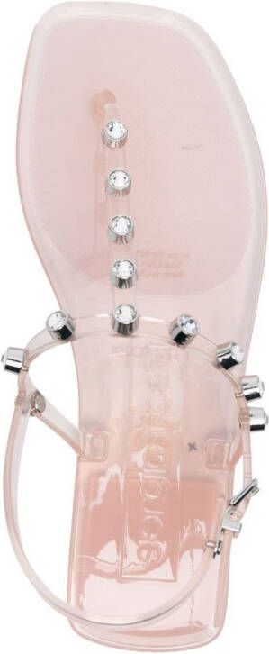 Sergio Rossi crystal-embellished thong sandals Pink