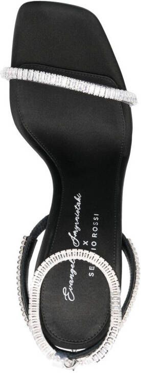 Sergio Rossi crystal-embellished wedge sandals Black