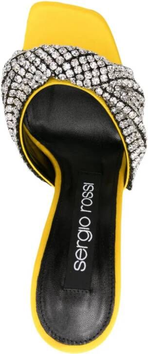 Sergio Rossi Evangelie 95mm crystal-embellished mules Yellow
