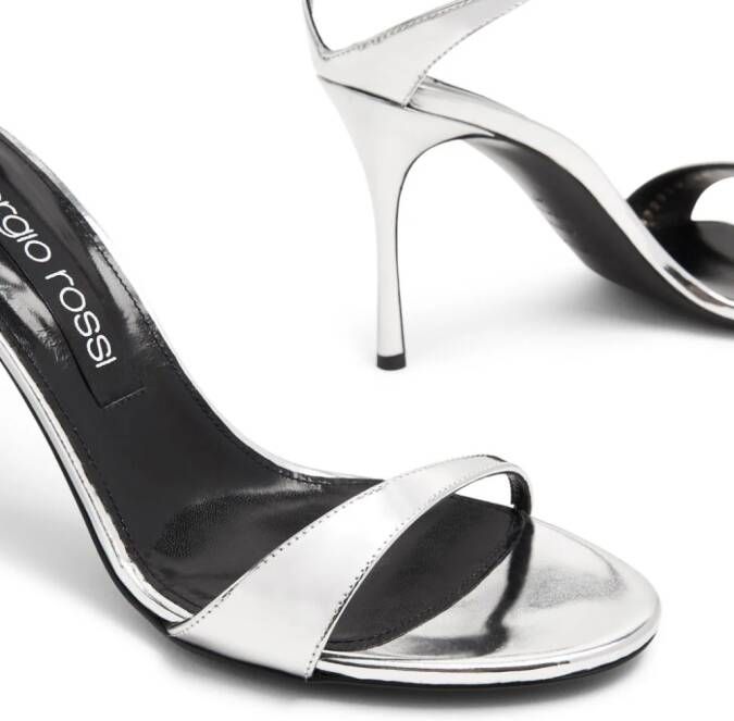 Sergio Rossi Godiva leather sandals Silver