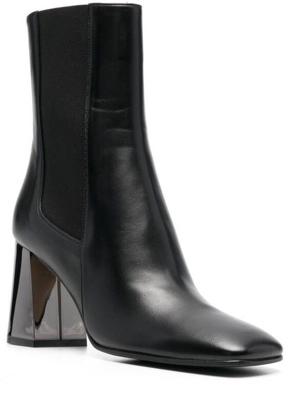 Sergio Rossi high-heeled leather chelsea boots Black