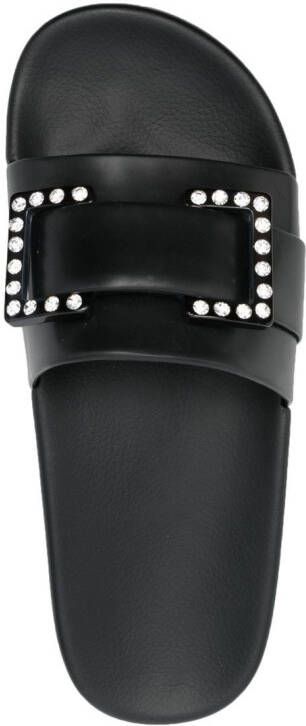 Sergio Rossi Jelly embellished-buckle slides Black