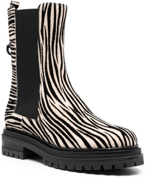 Sergio Rossi Joan zebra-print ankle boots Black