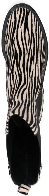 Sergio Rossi Joan zebra-print ankle boots Black