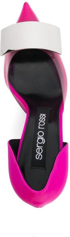 Sergio Rossi l80mm eather pointed-toe pumps Pink