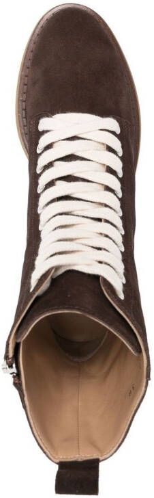 Sergio Rossi lace-up suede ankle boots Brown