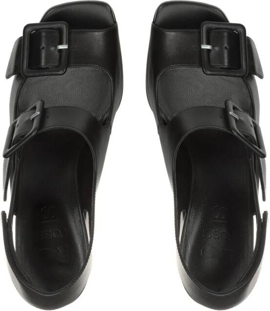 Sergio Rossi leather platform sandals Black
