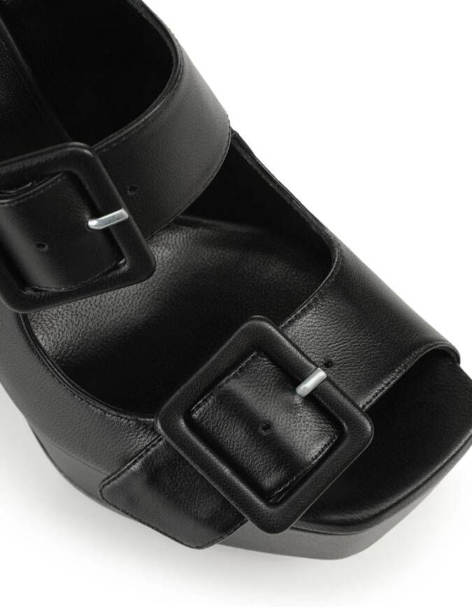 Sergio Rossi leather platform sandals Black