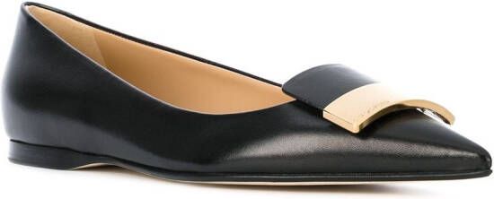 Sergio Rossi logo plaque ballerinas Black