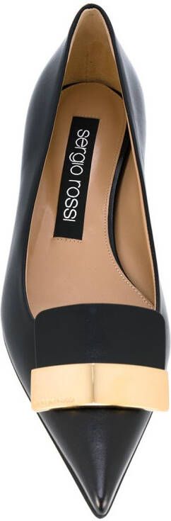 Sergio Rossi logo plaque ballerinas Black