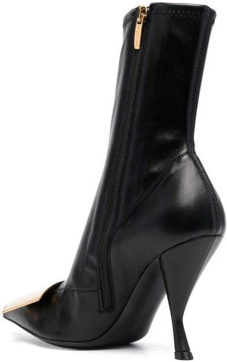 Sergio Rossi logo-plaque leather boots Black