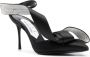 Sergio Rossi Marquise 100mm bow-detail satin pumps Black - Thumbnail 2