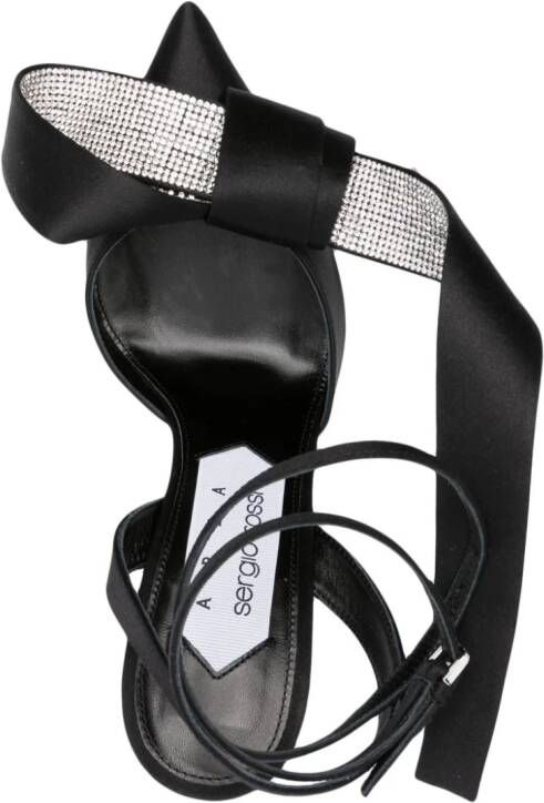 Sergio Rossi Marquise 100mm bow-detail satin pumps Black