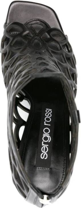 Sergio Rossi Mermaid 100mm cut-out sandals Black
