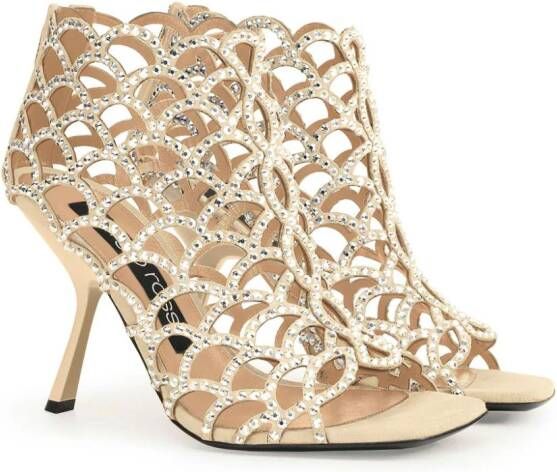 Sergio Rossi Mermaid crystal-embellished cage sandals Gold