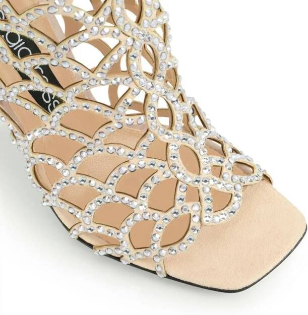 Sergio Rossi Mermaid crystal-embellished cage sandals Gold