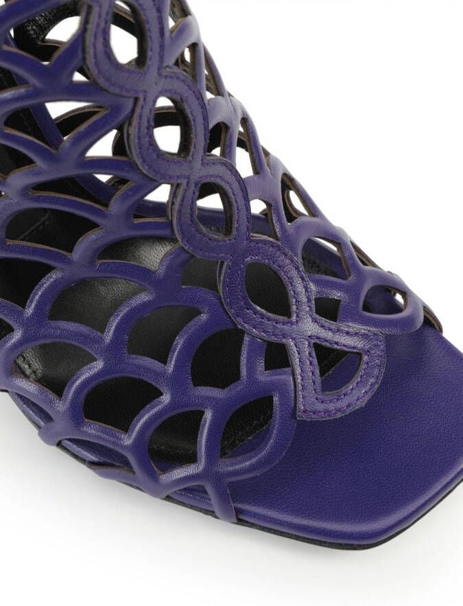 Sergio Rossi Mermaid leather cage sandals Blue