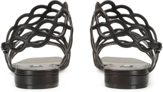 Sergio Rossi Mermaid leather sandals Black