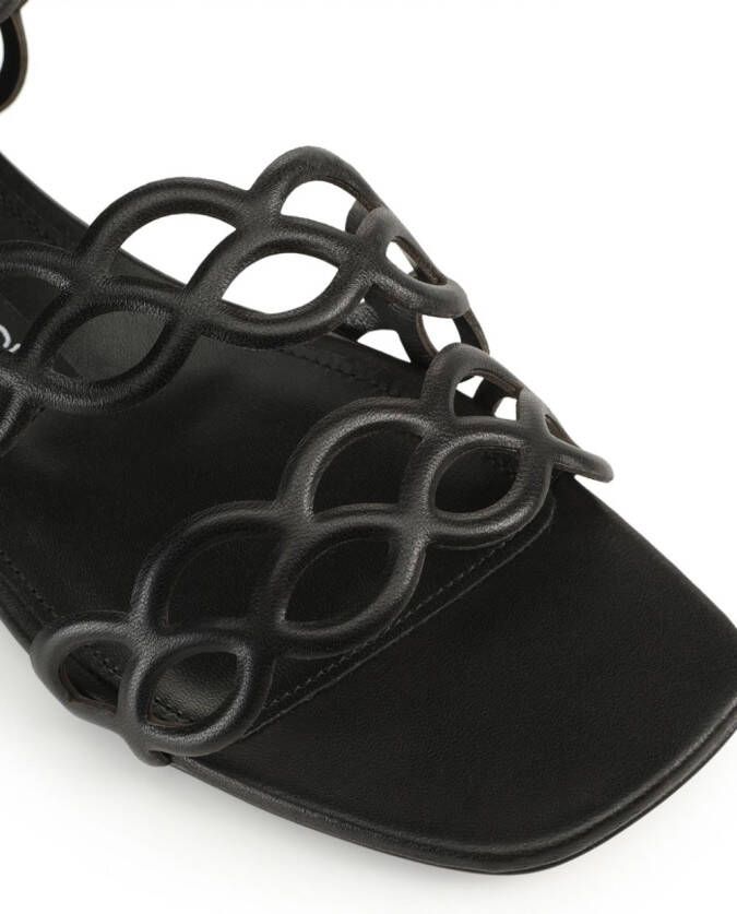 Sergio Rossi Mermaid leather sandals Black