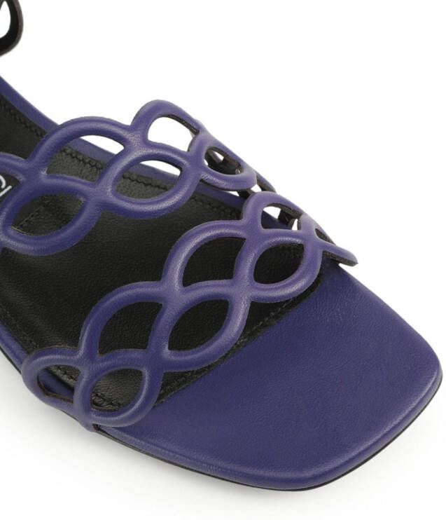 Sergio Rossi Mermaid leather sandals Purple